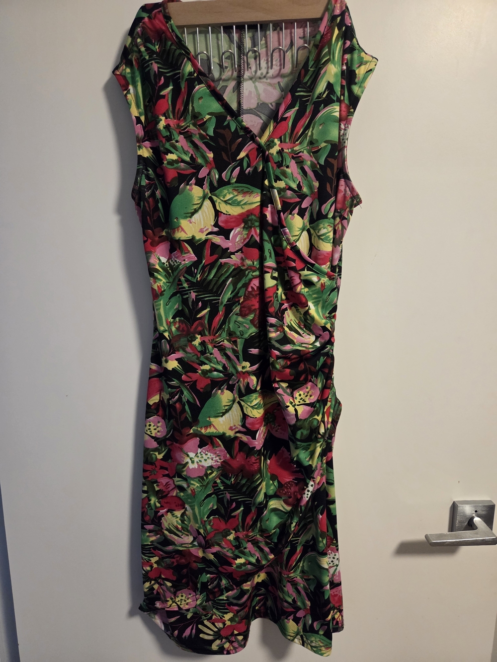 Jessica Tropical Print Sleeveless Wrap Dress